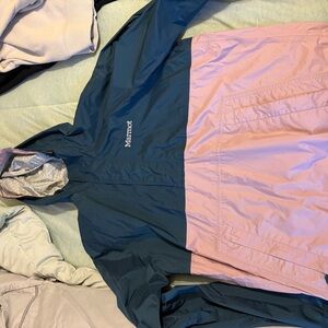 Marmot Patterned Jacket with Blue Accents